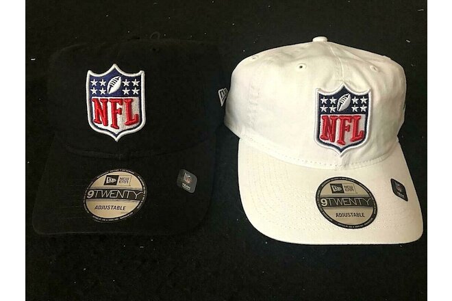 Pack of 2 NFL 9 Twenty Adjustable Hats Black & White NEW 70% OFF Retail