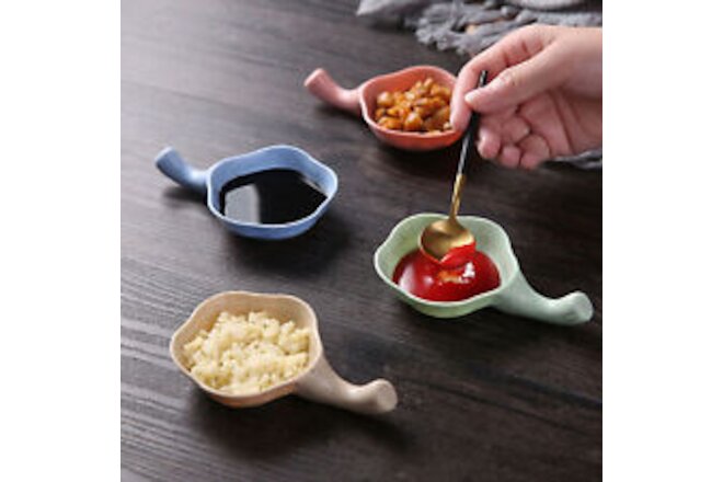 Dipping Plate Cute Easy to Clean Plastic Kitchen Seasoning Dish 4 Colors