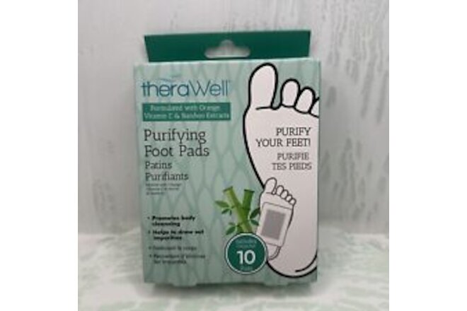 TheraWell Purifying Foot Pads Includes 10 Pads Orange Vitamin C Bamboo Detox New