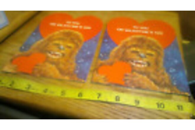 2 vintage Star Wars 1979 Valentine Cards lots of Wookie Love Chewbacca