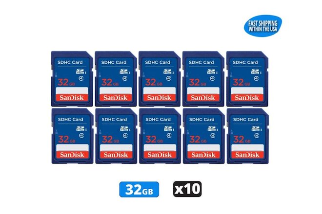 32GB Sandisk SD cards for Digital Cameras / Trail Camera / Computers (10 pack)