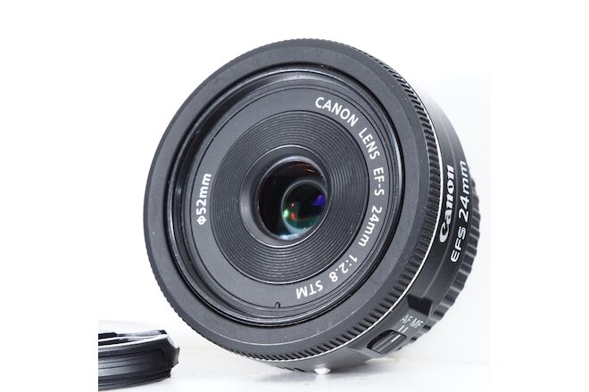 ^ Canon EOS EF-S 24mm f/2.8 Wide Angle Lens + Caps #3087 [MINT]