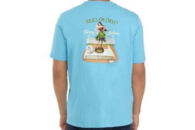 Tommy Bahama Hula's on First Mens Turquoise Haze Graphic Cotton T-Shirt $50