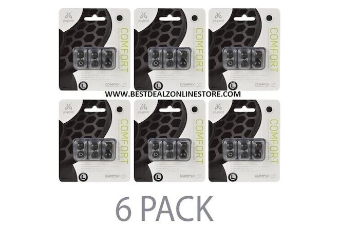 6 PACK OF 3 EACH COMPLY COMFORT PREMIUM MEMORY FOAM EAR TIPS FOR JAYBIRD EARBUDS