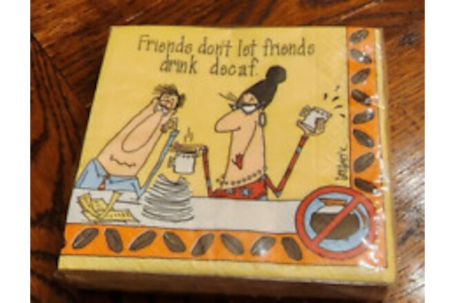 20 Gregory K Friends Don't Let Friends Drink Decaf Comical Paper Napkins MIP