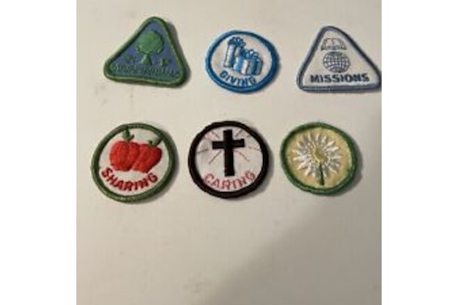 vintage girl scout patches lot of 6