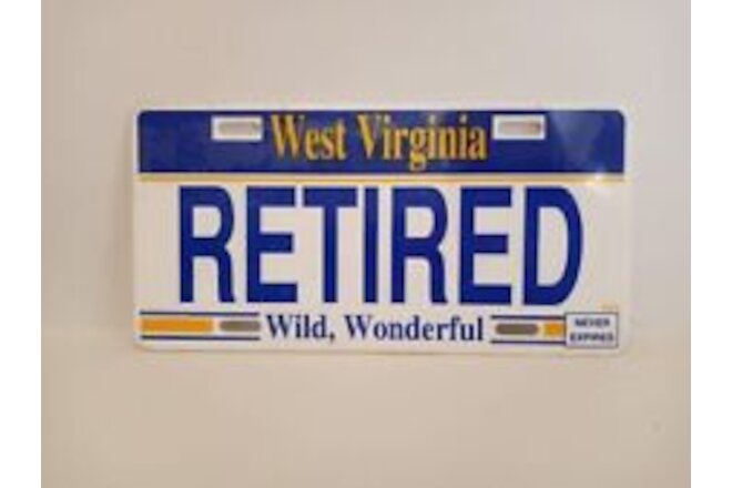 Vintage West Virginia Wild, Wonderful Retired License Plate Tag Plastic Sealed