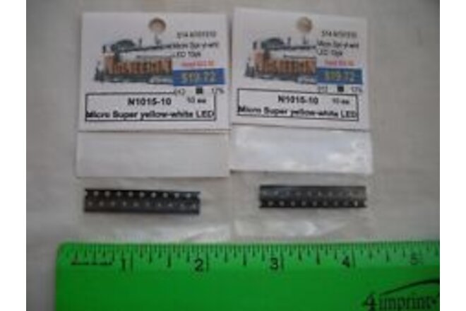Lot of 2 Ngineering N1015-10 Micro Super Yellow White LED, Light, O N HO Scale