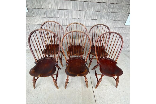 D. R. Dimes Bowback Windsor Chairs Antique (6)