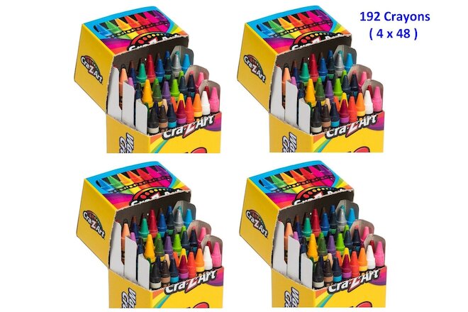 192 Crayons (4-bxs x 48) Cra-Z-Art, Certified Non-Toxic, School Quality, 10247