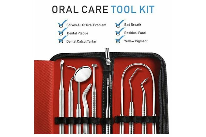 Dental Tooth Cleaning Kit Dentist Scraper Pick Tool Calculus Plaque Flos Remover
