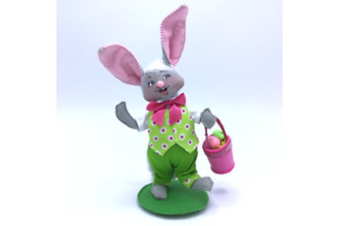 Annalee 2021 Easter Boy Bunny 6" Gray Rabbit Doll Spring Easter Basket NEW