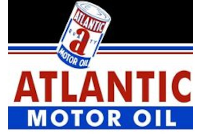 Atlantic Quality Motor Oil DIECUT NEW 28" Wide Sign USA STEEL XL Size