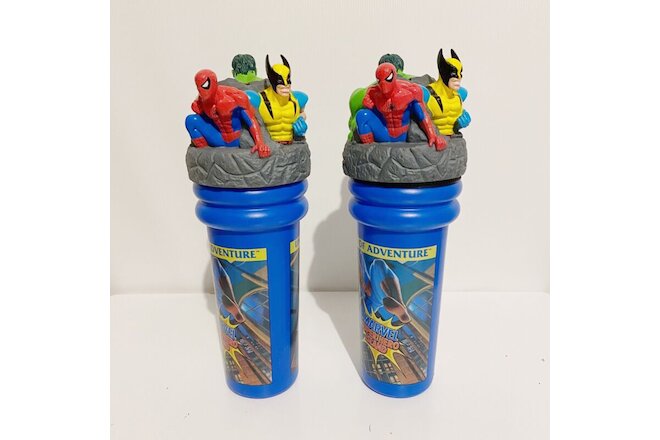 2 x Marvel Universal Studios Islands of Adventure Vintage 90's 1998 Drink Cups