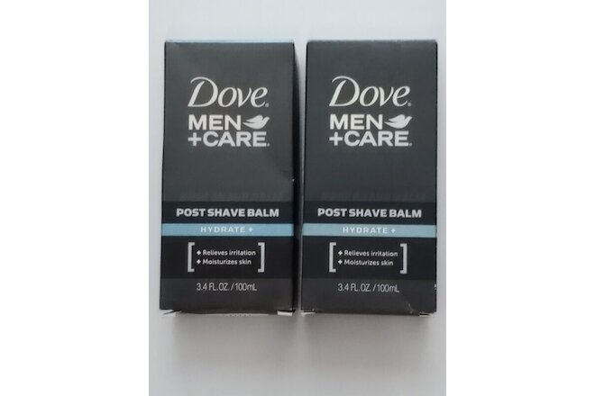 2 DOVE MEN CARE+ Care Post Shave Balm HYDRATE + 3.4 fl oz LOT OF 2 Smashed box