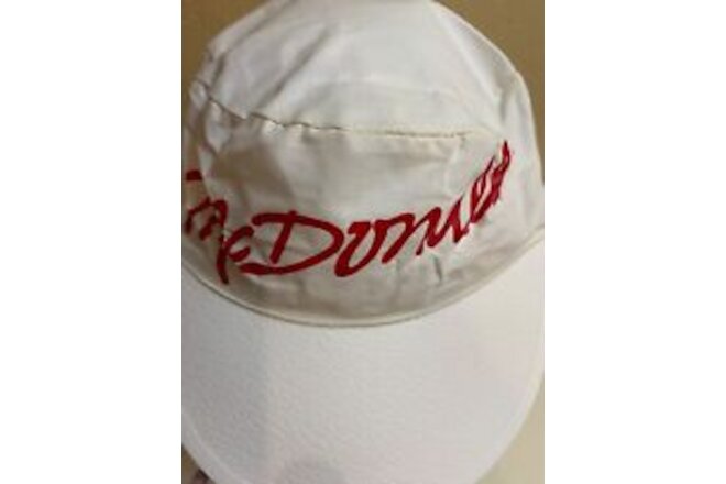 Vintage McDonald's White Painters Hat/Cap, Red Printing Vinyl Fabric 1990's