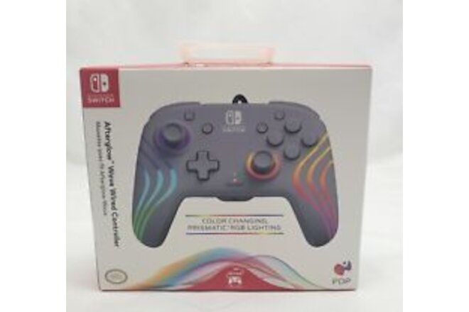 PDP Afterglow Wave Wired LED Controller for Nintendo Switch OLED Grey New