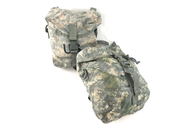 2 Sustainment Pouches for Army ACU Military Large Rucksack USGI MOLLE II DEFECT