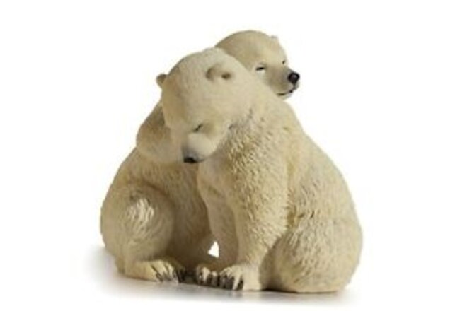 5.5 Inch Animal Figurine Two Polar Bear Cubs Collectible Display