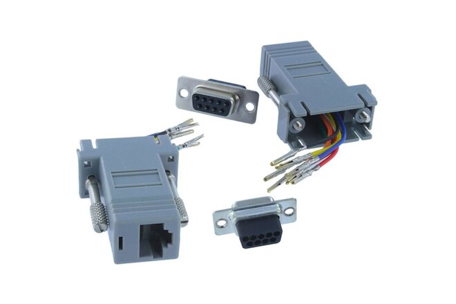 10 PCS DB9 Pin Female to RJ45 Female 8P8C Modular Adapter Modem Connector Plugs
