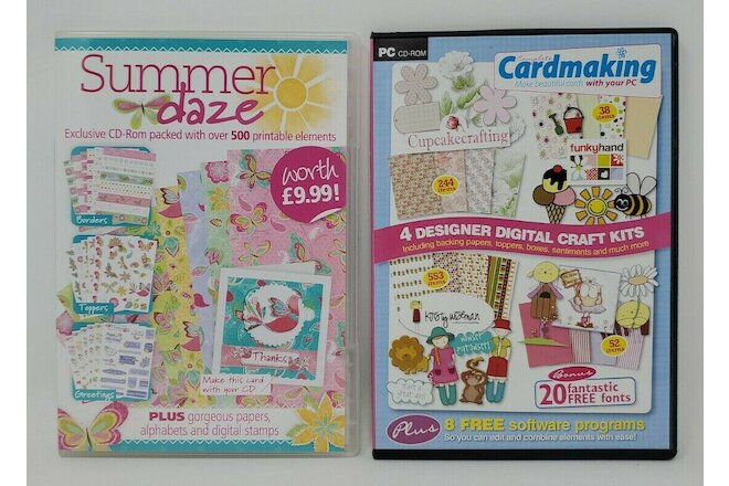 Lot of 2 Cardmaking CD ROMs - PC/MAC - Summer Daze and Complete Cardmaking 2011
