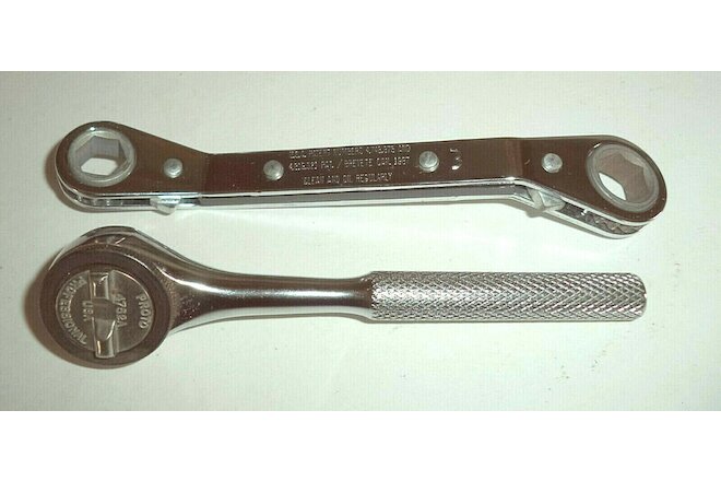 PROTO 2 Piece Lot 4752A & 1182 ¼” Drive Ratchet 3/8”/7/16” Ratcheting Wrench USA