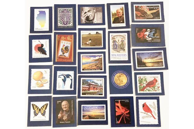 USPS Promo Stamp Magnet Lot 22:Butterfly,Cardinal,Penguin,States,WPA Poster,Hero