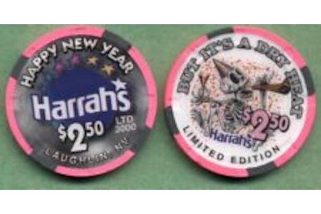 Harrah's, Laughlin NV $2.50 (BUT IT'S A DRY HEAT)   HAPPY NEW YEARS   FROM 2000