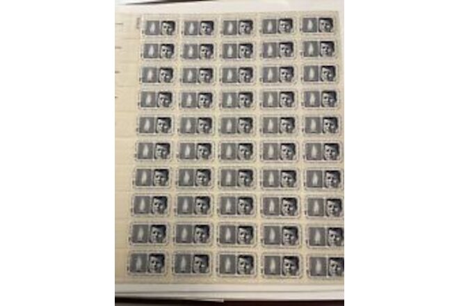 John F. Kennedy 35th President Vintage Sheet Of 50 Stamps 60 Years Old!