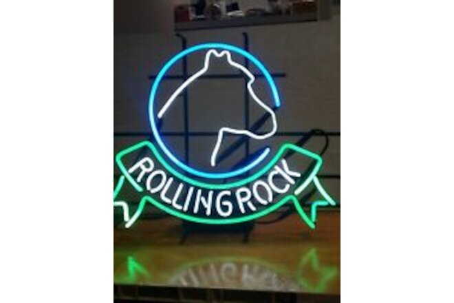 vintage Rolling Rock Beer Neon Sign