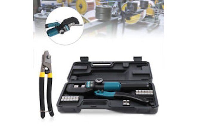 8-Ton Custom Hydraulic Hand Crimper Tool for 1/8" to 3/16" Wire Swaging Tool Kit