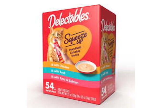 Delectables Squeeze Up Interactive Lickable Wet Cat Treat Flavor Variety