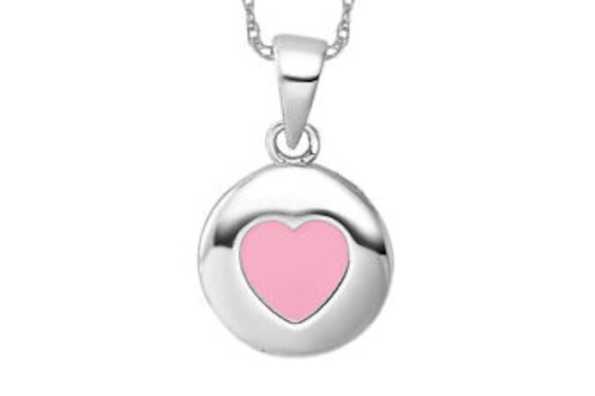 925 Sterling Silver Pink Heart Necklace Charm Pendant