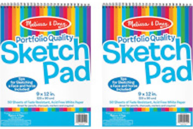 Sketch Pad (9 X 12 Inches) - 50 Sheets, 2-Pack - Kids Drawing Paper, Drawing and