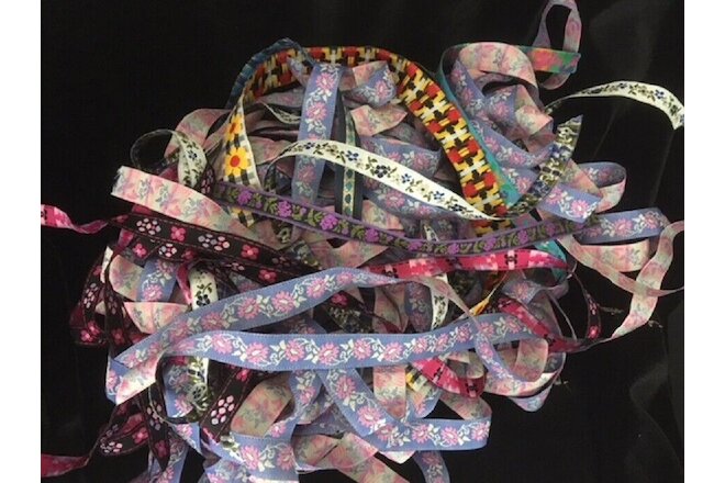 20 Yards jacquard Ribbon Craft Embellish Sewing Mix Lot RANDOM PICK GRAB BAG 1/2