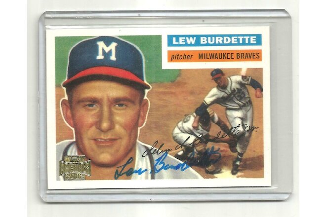 2002 TOPPS archives AUTO-signed CARD/set #82 of 200 LEW BURDETTE 1957 #219 RARE