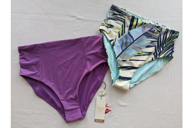 2 Lot Calia by Carrie Underwood bikini Swim Bottoms Size Medium Lycra Purple NEW