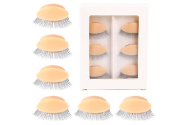 3 Pairs Replacement Eyelids for Mannequin Head Practice Eyelids for Eyelash Exte