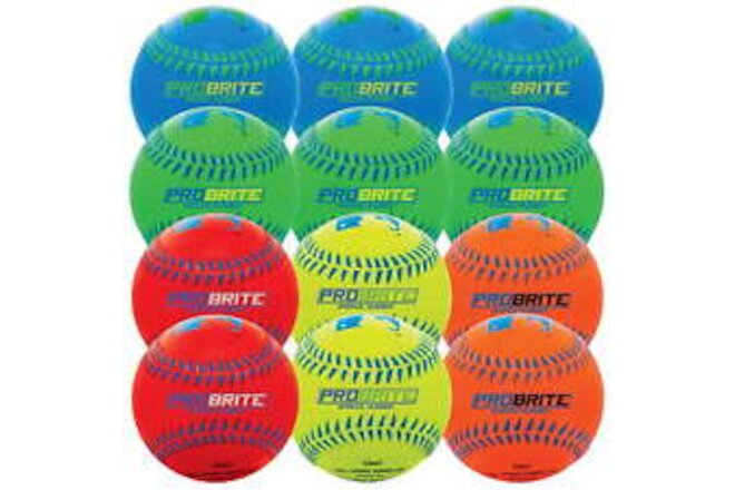 Soft Rubber Baseballs - Kids Practice Balls + Teeballs - 12 Pack