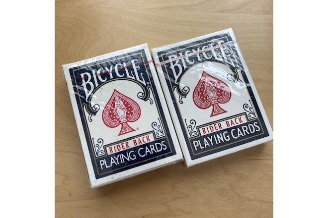 LOT (2) Bicycle Rider Back Blue Playing Cards Poker 808 NEW Air Cushion Finish