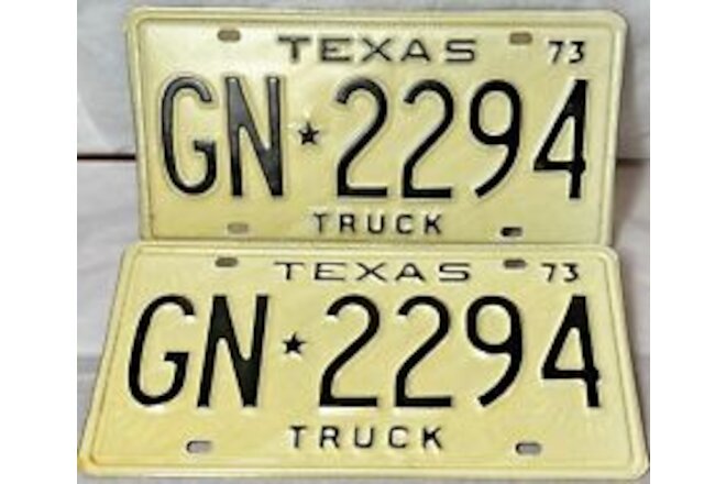 1973 Texas Truck NOS Expired License Plate #GN 2294 DMV clear Ford Chevy Dodge