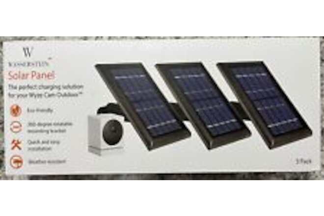 Solar Power Panel for Wyze Cam Outdoor Security Outdoor Camera (3 Pack)