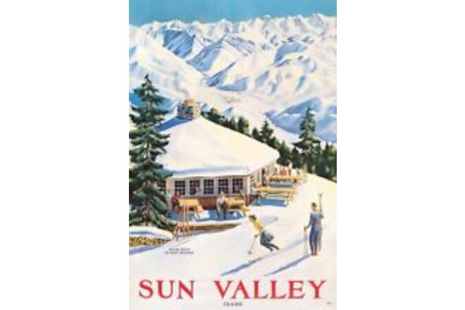 1940 Style Sun Valley Idaho on Baldy Mountain NEW Sign: 16x24" USA STEEL XL