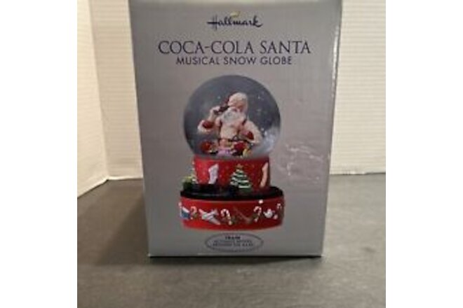 Rare 2001 HALLMARK Coca Cola Santa Christmas Musical Snow Globe BRAND NEW (READ)