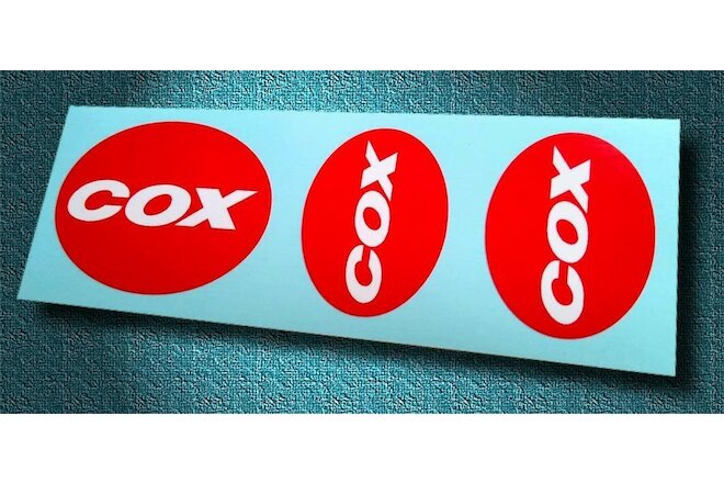 COX Vintage Style Oval Logo Sticker • Slot Car • Gas • RC • Tether • Decal
