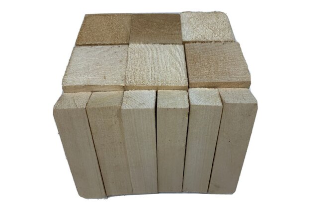 12 Pack,   Basswood Carving Blocks Soft Solid Wooden Whittling Kit for Whittler
