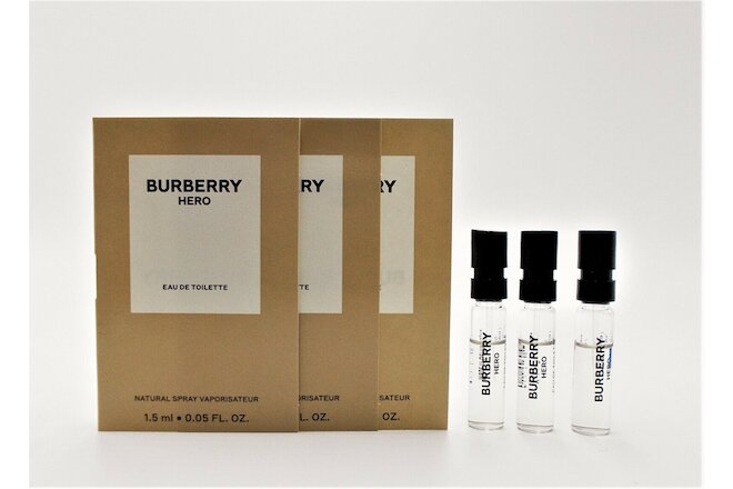 Men's Burberry Hero Eau de Toilette Set of 3 Sample Spray Vials
