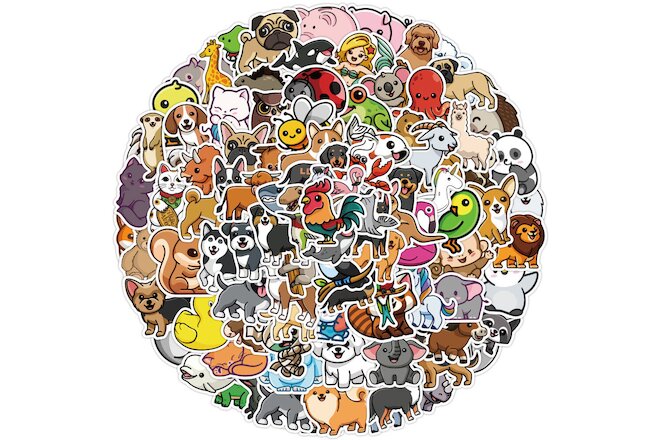 100pcs Cute Animal Stickers Pack For Children Kids Cartoon Decal Vinyl Gift