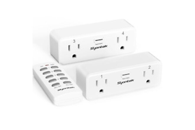 Remote Control Outlet with 2 Independent Control Sockets, Wireless Remote Light