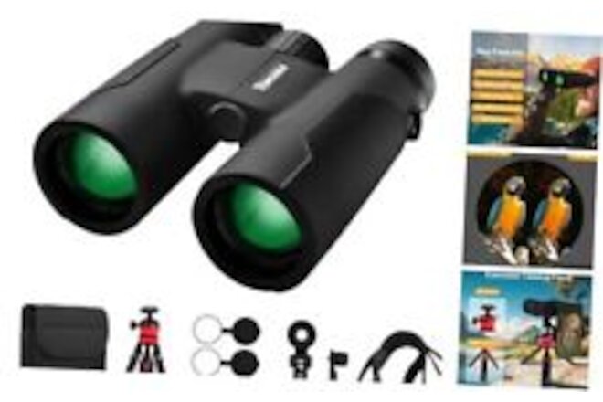 HD High Power Binoculars for Adults for Bird Watching, Cruise, Hunting, 10x42